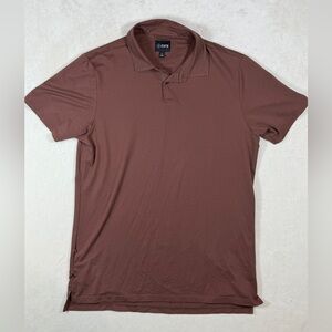 Cuts Clothing Size Large Performance Stretch Cotton Slim Fit Brown Polo Shirt